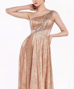 Formal Gowns Cinderella Divine - J782 Asymmetric Shimmering Long Dress
