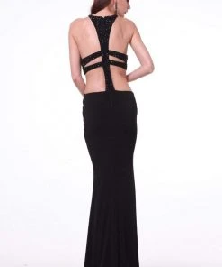 Formal Gowns Cinderella Divine - JC4154 Beaded Novelty Long Sheath Dress