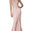 Cinderella Divine - KC889 Lace Appliqued Mermaid Dress Formal Gowns