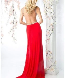 Cinderella Divine - KD019 Beaded Illusion Cutout Backless Gown