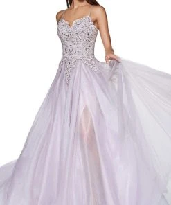 Cinderella Divine - KV1037 Adorned Lace Bodice Tulle Gown Formal Gowns 14 Cinderella Divine - KV1037 Adorned Lace Bodice Tulle Gown Formal Gowns