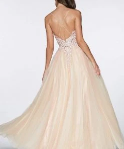 Cinderella Divine - KV1037 Adorned Lace Bodice Tulle Gown Formal Gowns 13 Cinderella Divine - KV1037 Adorned Lace Bodice Tulle Gown Formal Gowns