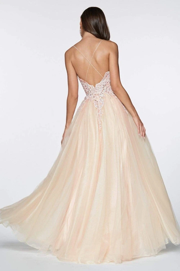 Cinderella Divine - KV1037 Adorned Lace Bodice Tulle Gown Formal Gowns 7 Cinderella Divine - KV1037 Adorned Lace Bodice Tulle Gown Formal Gowns