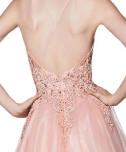 Cinderella Divine - KV1037 Adorned Lace Bodice Tulle Gown Formal Gowns 11 Cinderella Divine - KV1037 Adorned Lace Bodice Tulle Gown Formal Gowns