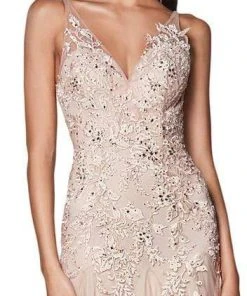 Cinderella Divine - Lace Appliqued Trumpet Evening Dress CJ503