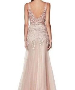 Cinderella Divine - Lace Appliqued Trumpet Evening Dress CJ503
