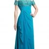 Formal Gowns Cinderella Divine - Lace Illusion Bateau Pleated Sheath Dress