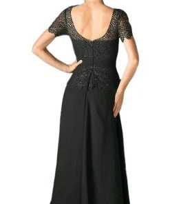 Formal Gowns Cinderella Divine - Lace Short Sleeve Illusion Bateau Sheath Dress 39 Formal Gowns Cinderella Divine - Lace Short Sleeve Illusion Bateau Sheath Dress