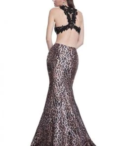 Cinderella Divine - Lace Sleeveless Two-Piece Print Mermaid Evening Gown