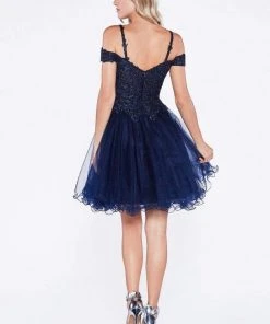 Cocktail Dresses Cinderella Divine - ML925 Beaded Lace Tulle A-line Gown 7 Cocktail Dresses Cinderella Divine - ML925 Beaded Lace Tulle A-line Gown