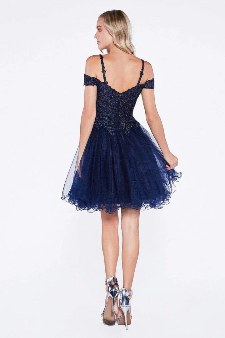 Cocktail Dresses Cinderella Divine - ML925 Beaded Lace Tulle A-line Gown 4 Cocktail Dresses Cinderella Divine - ML925 Beaded Lace Tulle A-line Gown