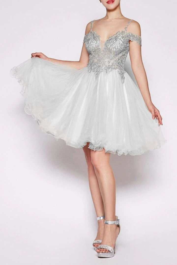 Cocktail Dresses Cinderella Divine - ML925 Beaded Lace Tulle A-line Gown 6 Cocktail Dresses Cinderella Divine - ML925 Beaded Lace Tulle A-line Gown