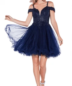 Cocktail Dresses Cinderella Divine - ML925 Beaded Lace Tulle A-line Gown