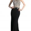 Cinderella Divine - Mock Two Piece Lace Embroidered Fitted Dress Formal Gowns