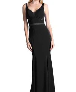 Cinderella Divine - Mock Two Piece Ruffled Sheath Dress Formal Gowns