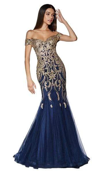 Cinderella Divine - Off Shoulder Beaded Lace Tulle Mermaid Gown KV1035 - 1 Pc Black/Gold In Size 6 Available 6 Cinderella Divine - Off Shoulder Beaded Lace Tulle Mermaid Gown KV1035 - 1 Pc Black/Gold In Size 6 Available