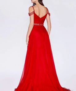 Formal Gowns Cinderella Divine - P211 Embellished Twisted Ruched Sweetheart A-line Dress