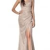 Formal Gowns Cinderella Divine - Plunging V-neck Glitter Trumpet Dress CF332 2 Formal Gowns Cinderella Divine - Plunging V-neck Glitter Trumpet Dress CF332
