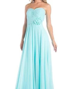 Formal Gowns Cinderella Divine - Rosette Pleated Sweetheart Chiffon A-line Dress