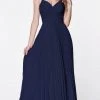 Cinderella Divine - Ruched Bodice A-Line Gown 7471 - 1 Pc Navy In Size 18 Available