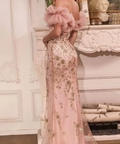 Formal Gowns Cinderella Divine - Ruffled Off Shoulder Prom Dress J818