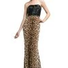 Formal Gowns Cinderella Divine - S5235 Cheetah Printed Long Sheath Dress