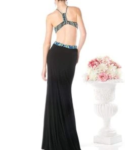 Formal Gowns Cinderella Divine - S5241 Beaded Cut-Out Long Dress
