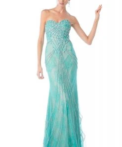 Cinderella Divine - S551421 Strapless Laced Long Dress Formal Gowns