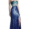 Cinderella Divine - Sequined Fitted Evening Gown With Slit 2 Cinderella Divine - Sequined Fitted Evening Gown With Slit
