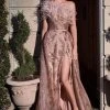 Cinderella Divine - Sequined High Slit Prom Dress CB083 - 1 Pc Rose Gold In Size 8 Available 1 Cinderella Divine - Sequined High Slit Prom Dress CB083 - 1 Pc Rose Gold In Size 8 Available