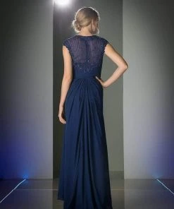 Cinderella Divine - Sheer Embellished V-neck Sheath Dress Formal Gowns 19 Cinderella Divine - Sheer Embellished V-neck Sheath Dress Formal Gowns