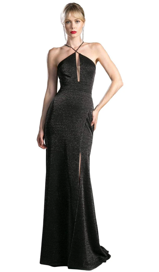 Cinderella Divine - CF279-1 Shimmer Halter Neck Sheath Evening Dress 4 Cinderella Divine - CF279-1 Shimmer Halter Neck Sheath Evening Dress