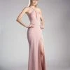 Cinderella Divine - CF279-1 Shimmer Halter Neck Sheath Evening Dress