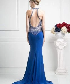 Formal Gowns Cinderella Divine - Sleeveless Beaded Halter Neck Sheath Dress 13 Formal Gowns Cinderella Divine - Sleeveless Beaded Halter Neck Sheath Dress