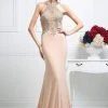 Formal Gowns Cinderella Divine - Sleeveless Beaded Halter Neck Sheath Dress 1 Formal Gowns Cinderella Divine - Sleeveless Beaded Halter Neck Sheath Dress