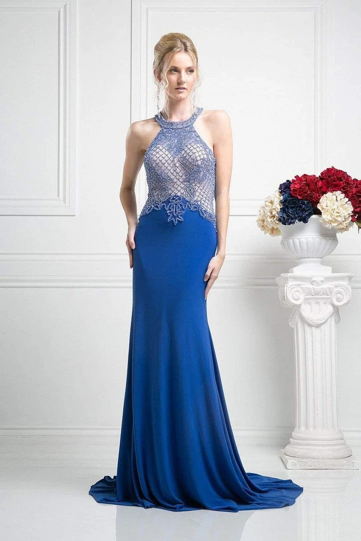 Formal Gowns Cinderella Divine - Sleeveless Beaded Halter Neck Sheath Dress 7 Formal Gowns Cinderella Divine - Sleeveless Beaded Halter Neck Sheath Dress