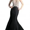 Formal Gowns Cinderella Divine - Sleeveless Embellished Halter Mermaid Dress