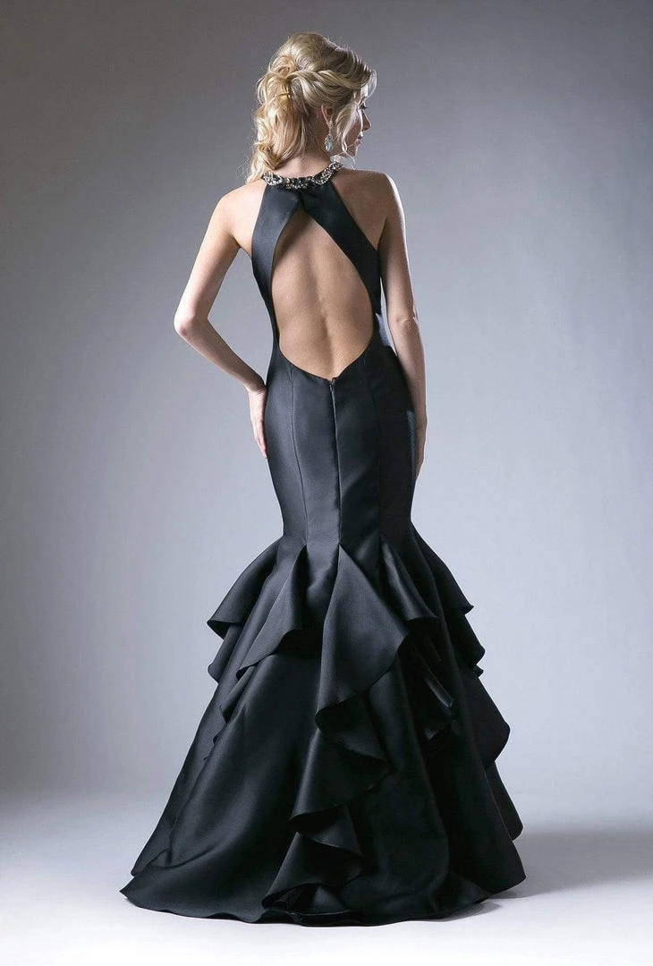 Formal Gowns Cinderella Divine - Sleeveless Jeweled Halter Ruffled Mermaid Dress 6 Formal Gowns Cinderella Divine - Sleeveless Jeweled Halter Ruffled Mermaid Dress