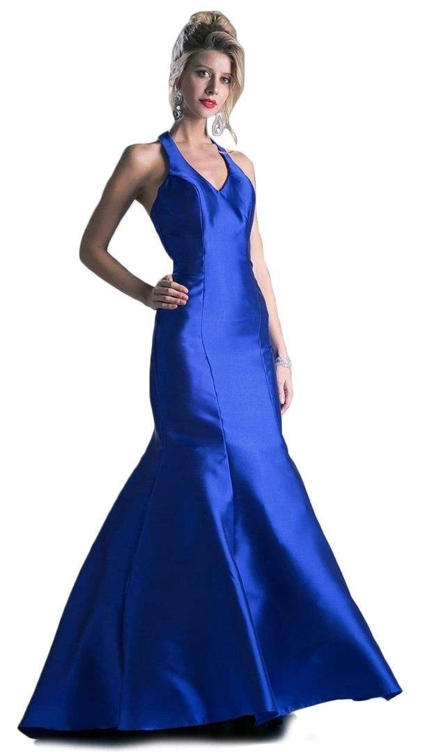 Cinderella Divine - Sleeveless Low V-Neck Satin Trumpet Evening Gown Formal Gowns 4 Cinderella Divine - Sleeveless Low V-Neck Satin Trumpet Evening Gown Formal Gowns