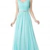Formal Gowns Cinderella Divine - Sleeveless Pleated V-Neck Bodice A-Line Gown
