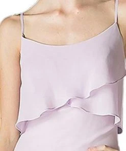 Cinderella Divine - Sleeveless Surplice Ruffled Bodice A-Line Long Formal Dress Formal Gowns