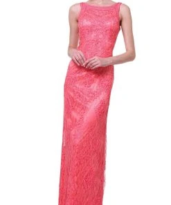 Cinderella Divine - Soutache Adorned Long Sheath Dress