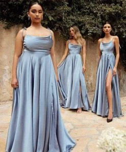 Cinderella Divine - Spaghetti Strap Sleek A-Line Gown BD104