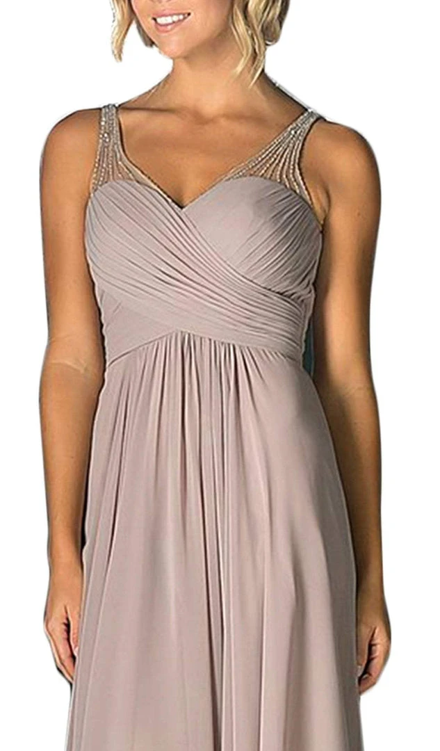 Formal Gowns Cinderella Divine - Strapless Crisscrossed Bodice A-Line Long Formal Gown 6 Formal Gowns Cinderella Divine - Strapless Crisscrossed Bodice A-Line Long Formal Gown