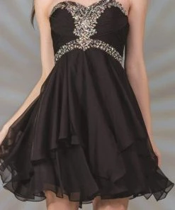 Cinderella Divine - Strapless Sweetheart Tiered Hem A-Line Cocktail Dress Cocktail Dresses 15 Cinderella Divine - Strapless Sweetheart Tiered Hem A-Line Cocktail Dress Cocktail Dresses