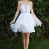 Cinderella Divine - Strapless Sweetheart Tiered Hem A-Line Cocktail Dress Cocktail Dresses