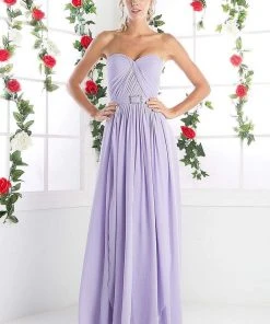 Cinderella Divine - Strapless Twined Front Chiffon Long Evening Gown Formal Gowns