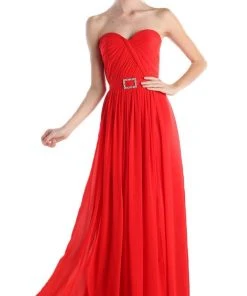 Cinderella Divine - Strapless Twined Front Chiffon Long Evening Gown Formal Gowns