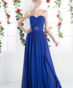 Cinderella Divine - Strapless Twined Front Chiffon Long Evening Gown Formal Gowns