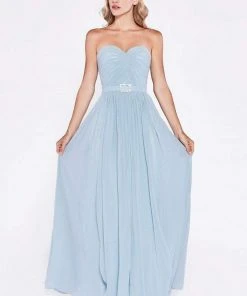 Cinderella Divine - Strapless Twined Front Chiffon Long Evening Gown Formal Gowns